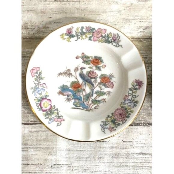 Vintage Wedgwood Kutani Crane Bone China Ashtray/Bowl Set Of 2 Floral Design - Picture 4 of 7